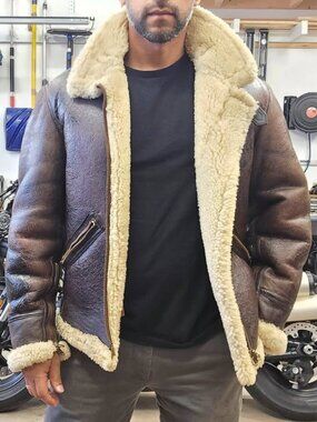 Vintage Avirex B9 Shearling Flight Jacket Size 38